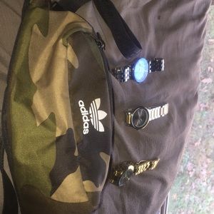 Adidas Fannie pack (men’s) and 3 watches
